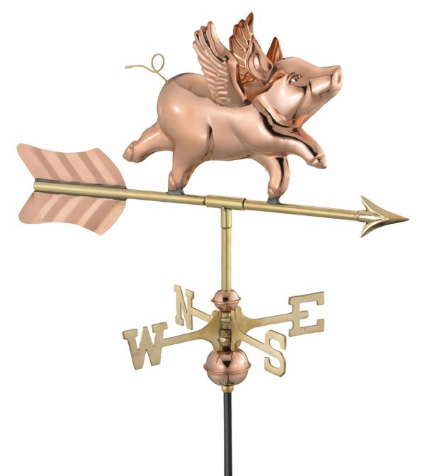 Weathervanes |  Flying Winged Pig Weather Vane Garden Weathervanes