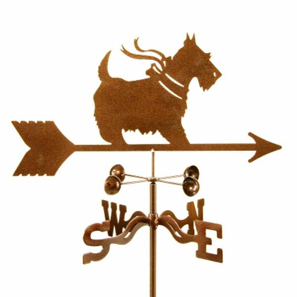 Weathervanes |  Scottie With Bow Weathervane Garden Weathervanes