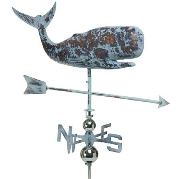 Weathervanes |  Whale Weathervane – Copper Patina W/Free Roof Mount Garden Weathervanes