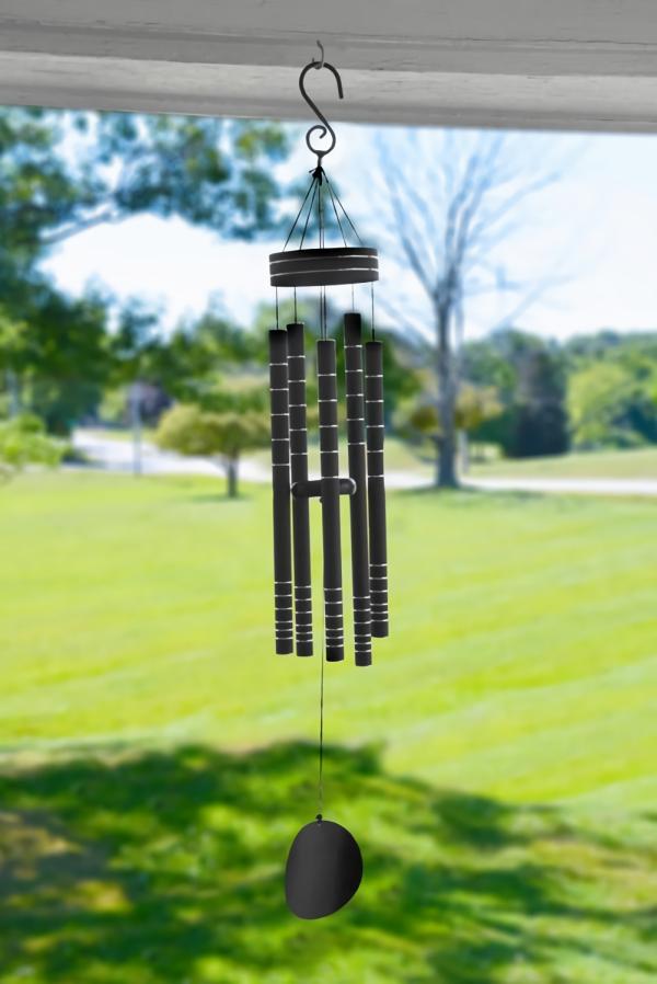 Wind Chimes |  40" Stylish Tuned Wind Chime: Black Garden Wind Chimes