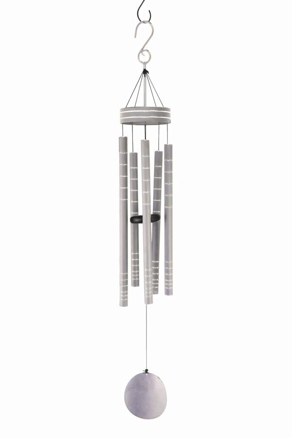 Wind Chimes |  40" Stylish Tuned Wind Chime: Gray Garden Wind Chimes