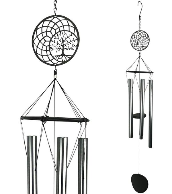 Wind Chimes |  Tree Of Life Smokey Wind Chime Garden Wind Chimes