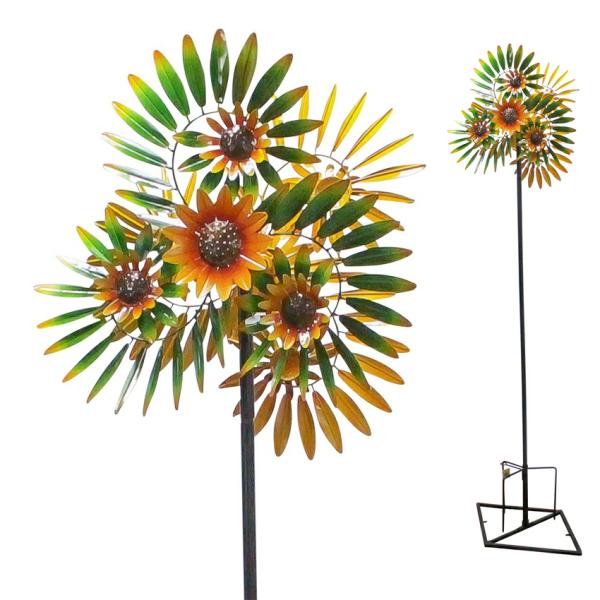 Wind Spinners |  Autumn Flowers Wind Spinner Stake Garden Wind Spinners