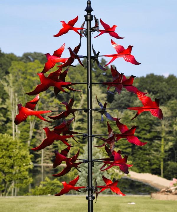 Wind Spinners |  Cardinals In Flight Wind Spinner Garden Wind Spinners