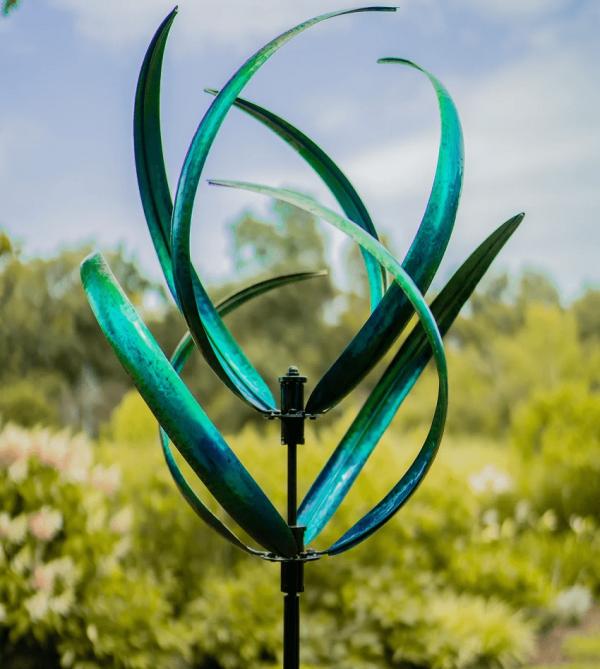 Wind Spinners |  Cheyenne Wind Spinner – Caribbean Blue Garden Wind Spinners