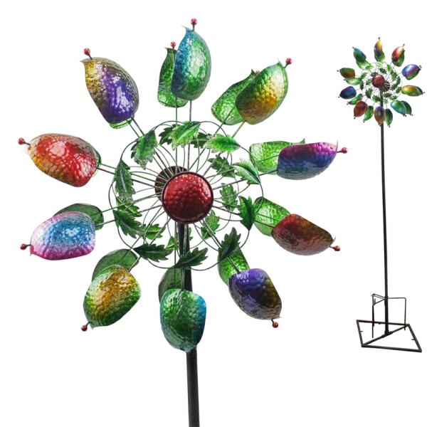 Wind Spinners |  Colorful Cups And Beads Wind Spinner Stake Garden Wind Spinners