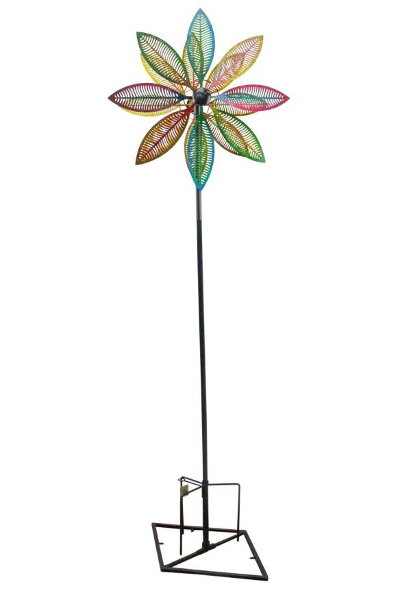 Wind Spinners |  Colorful Cutout Feathers Spinner Stake Garden Wind Spinners