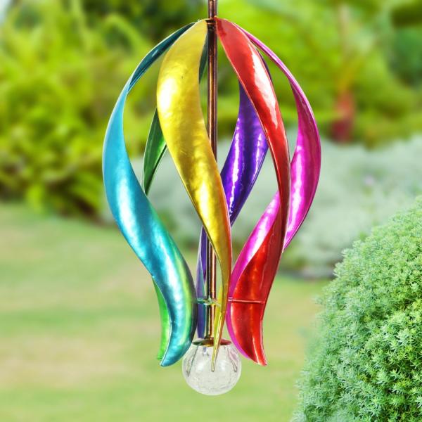 Wind Spinners |  Colorful Hanging Flower Petal Spinner Garden Wind Spinners