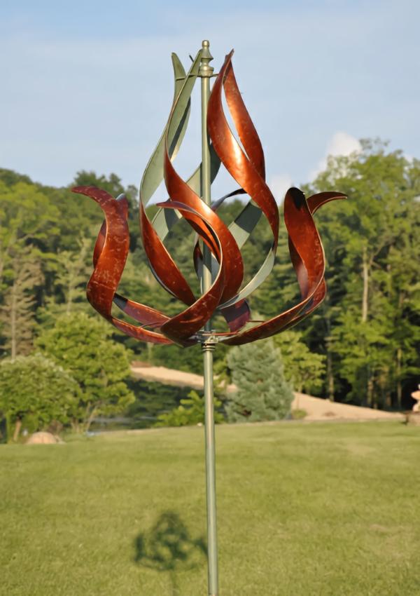 Wind Spinners |  Copper Verde Flame Wind Spinner Garden Wind Spinners