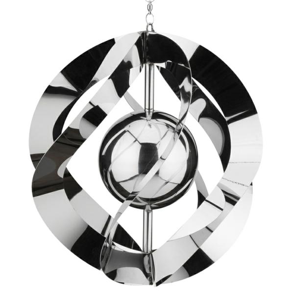 Wind Spinners |  Hanging Silver Vogue Spinners (Set Of 2) Garden Wind Spinners