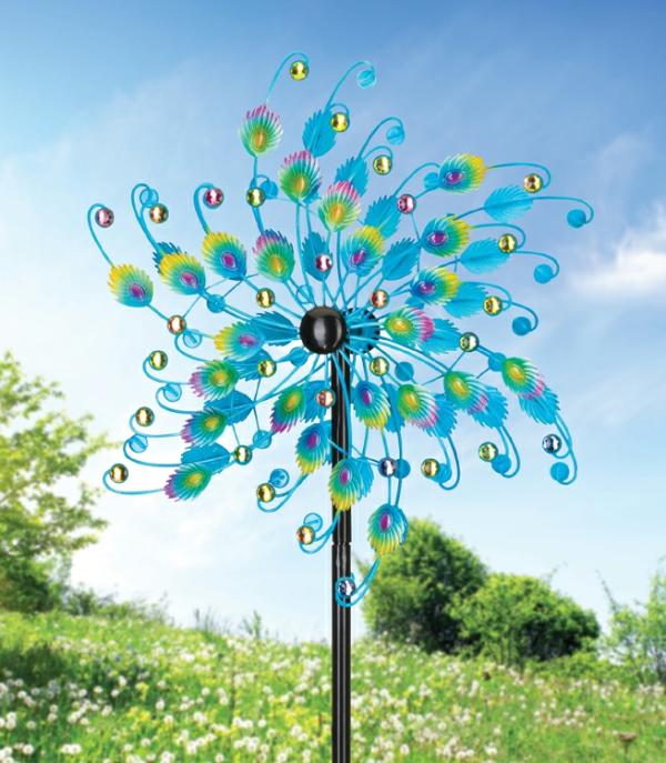 Wind Spinners |  Jeweled Peacock Wind Spinner Garden Wind Spinners