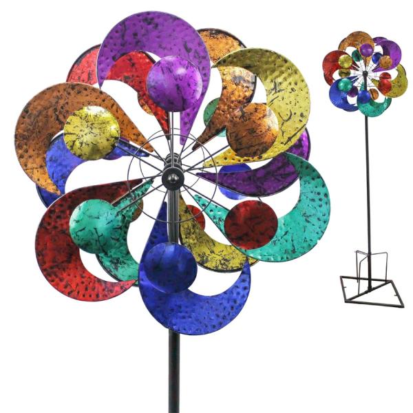 Wind Spinners |  Multi Color Swirl Circles Wind Spinner Stake Garden Wind Spinners