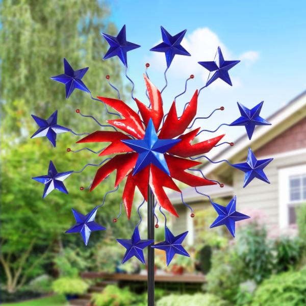 Wind Spinners |  Patriotic Stars Kinetic Wind Spinner Garden Wind Spinners