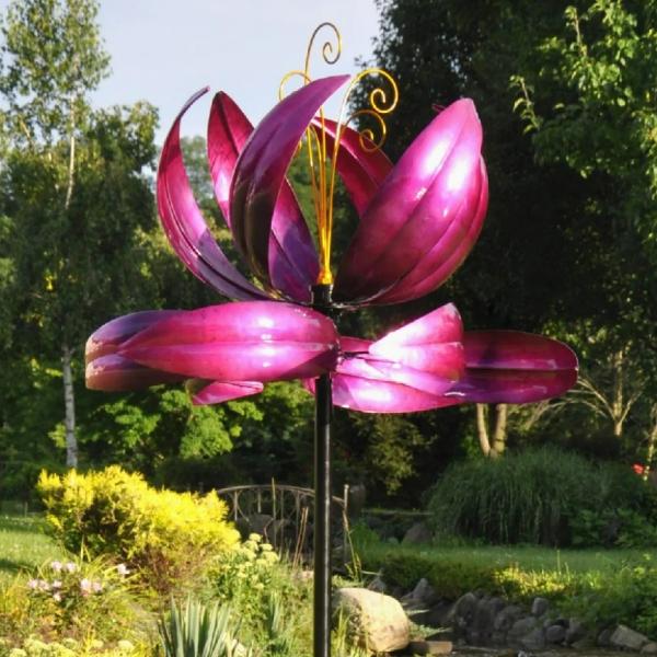 Wind Spinners |  Purple Floral Wind Spinner Garden Wind Spinners