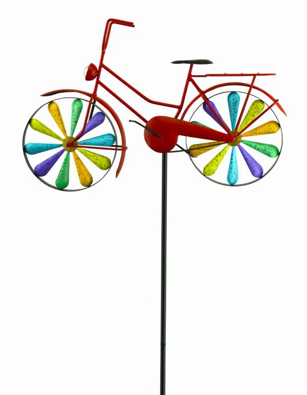 Wind Spinners |  Rainbow Bicycle Spinner Stake Garden Wind Spinners