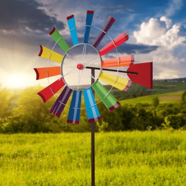 Wind Spinners |  Rainbow Windmill Wind Spinner Garden Wind Spinners