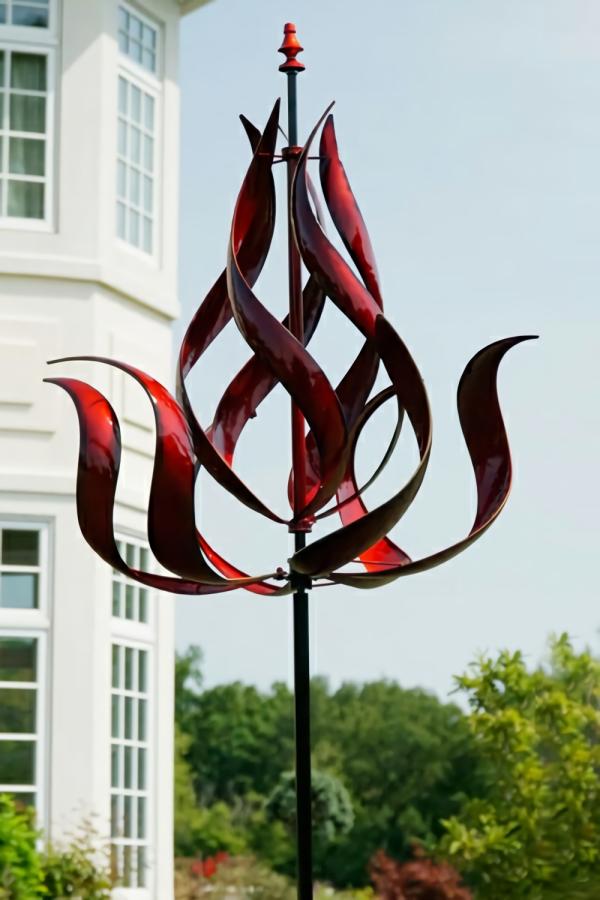 Wind Spinners |  Red Flame Wind Spinner Garden Wind Spinners