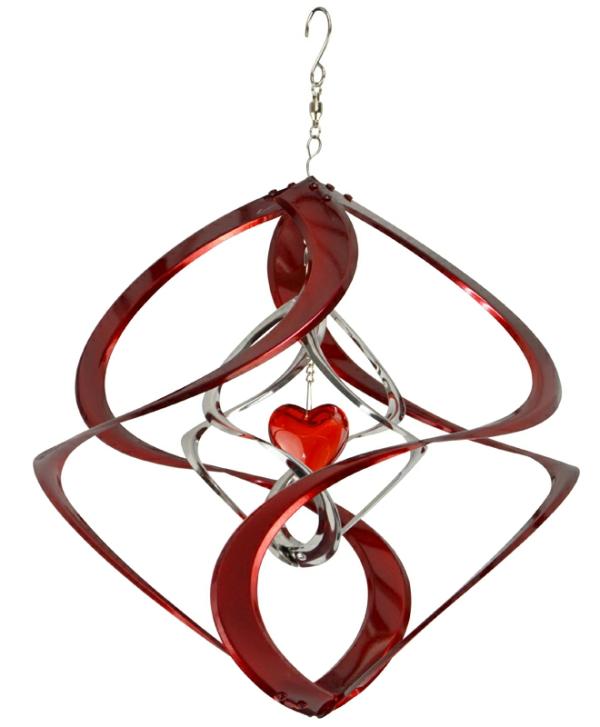 Wind Spinners |  Red Heart Double Cosmix Wind Spinner Garden Wind Spinners