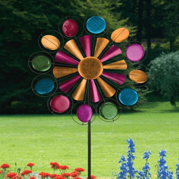 Wind Spinners |  Rotating Mardigras Wind Spinner Garden Wind Spinners