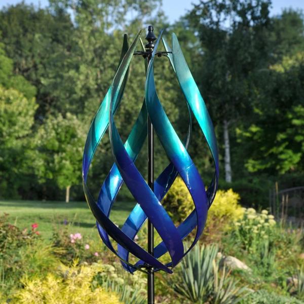 Wind Spinners |  Stratus Wind Spinner – Caribbean Blue Garden Wind Spinners