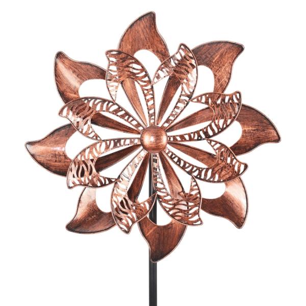 Wind Spinners |  Whimsical Bronze Double Wind Spinner Garden Wind Spinners