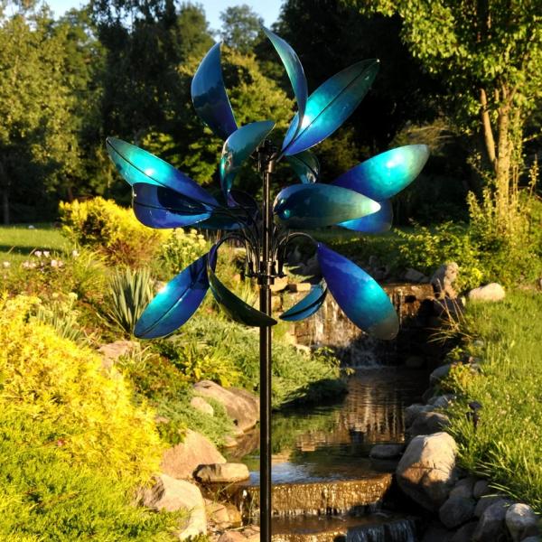 Wind Spinners |  Windemere Wind Spinner – Caribbean Blue Garden Wind Spinners