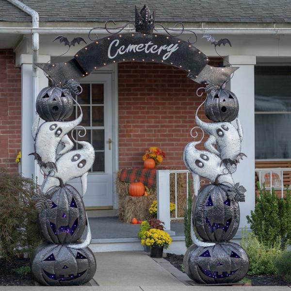 Holiday Decor |  Halloween Cemetery Iron Arch Garden Holiday Decor