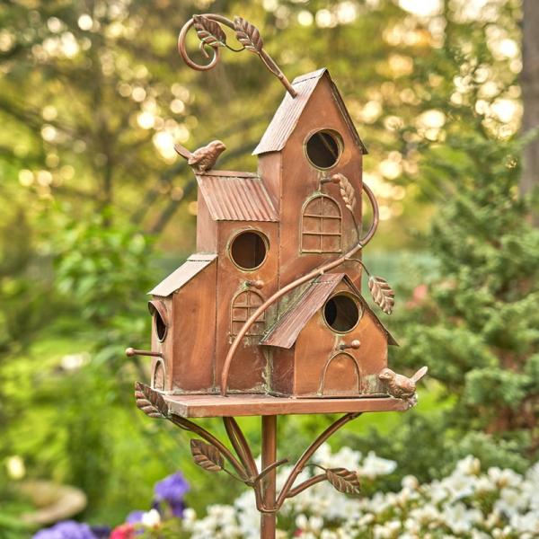 Backyard Birding |  Bungalow Style Copper Color Birdhouse Stake Backyard Birding Backyard Birding