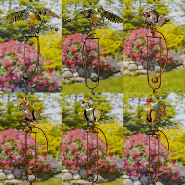 Garden Stakes |  Assorted Metal Bird Rocking Stakes (Set Of 6) Garden Garden Stakes