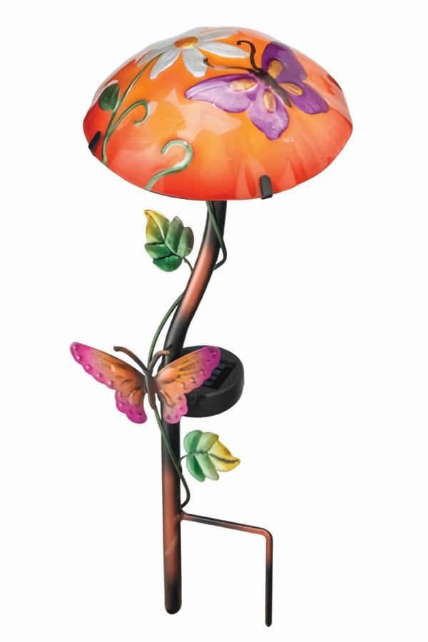 Garden Stakes |  Butterfly Solar Powered Mushroom Light Stake Garden Garden Stakes