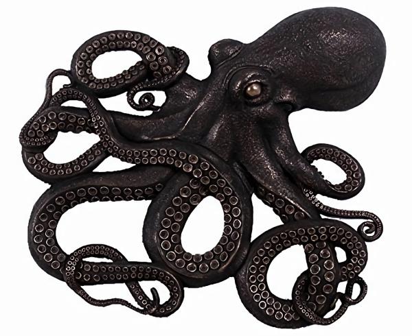 Outdoor Wall Art |  32" Octopus Wall Decor – Imperial Bronze Finish Garden Outdoor Wall Art