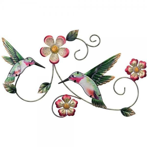 Outdoor Wall Art |  Two Hummingbirds Wall Art Garden Outdoor Wall Art