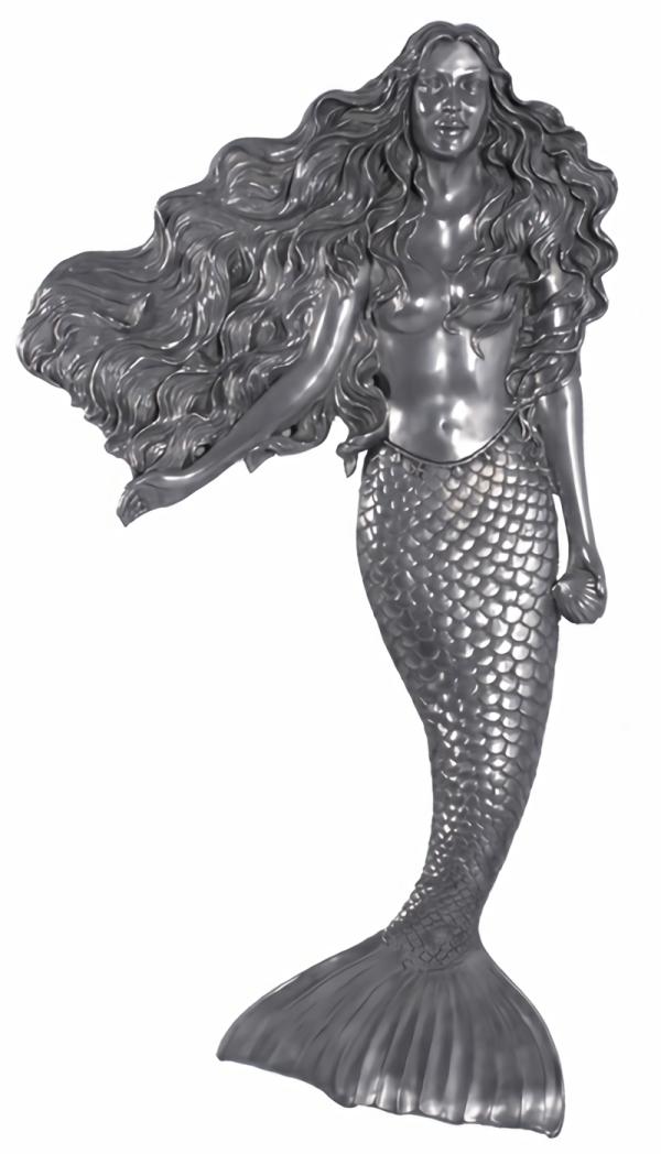 Garden Accents |  56" Wall Mermaid – Aluminum Finish Garden Garden Accents