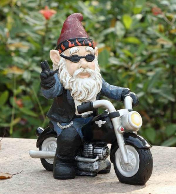 Garden Gnomes |  Peaceful Biker Gnome Garden Garden Gnomes