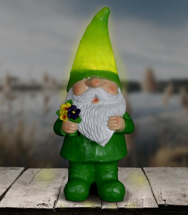 Garden Gnomes |  Solar Woodland Gnome – Green Garden Garden Gnomes