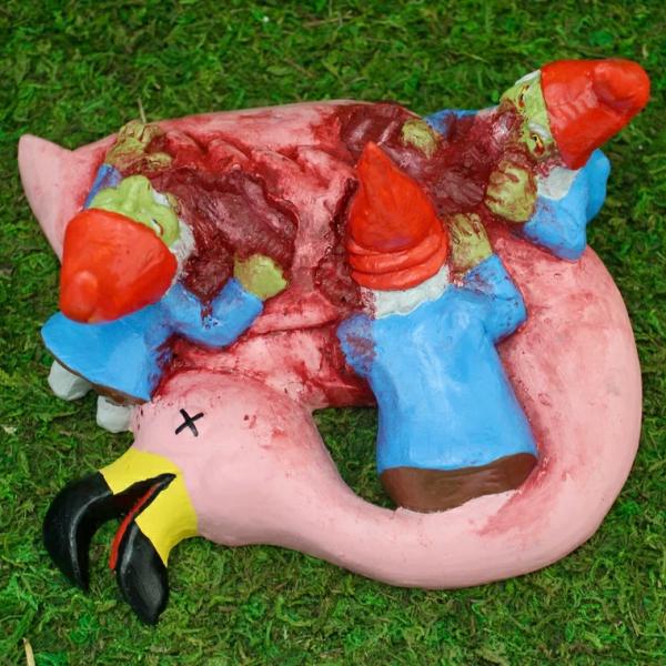 Garden Gnomes |  Zombie Gnomes: Flamingo Party Garden Garden Gnomes