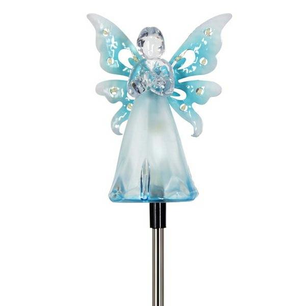 Solar Lighting |  Solar Blue Angel W/Led Wings Garden Solar Lighting