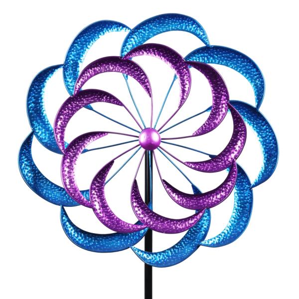 Wind Spinners |  78" Purple And Teal Wind Spinner Garden Wind Spinners