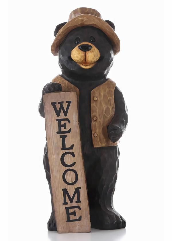 Garden Accents |  Bear Standing W/Welcome Sign Garden Garden Accents