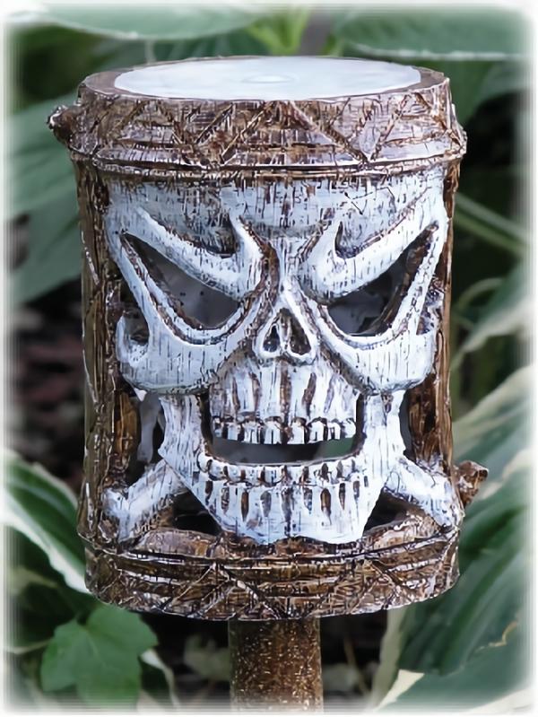 Garden Accents |  Holiday Garden Tiki Stakes – Skull (Set Of 4) Garden Garden Accents