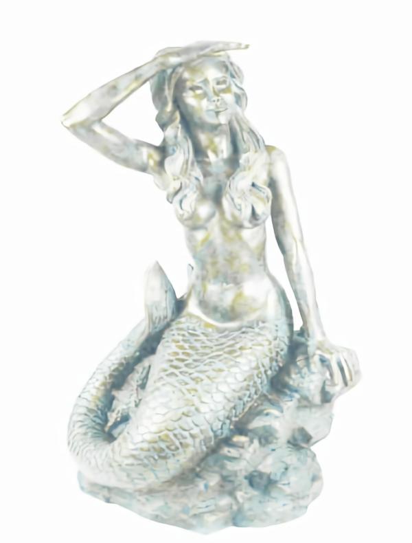 Garden Accents |  Small Classic Mermaid – Antique White Garden Garden Accents