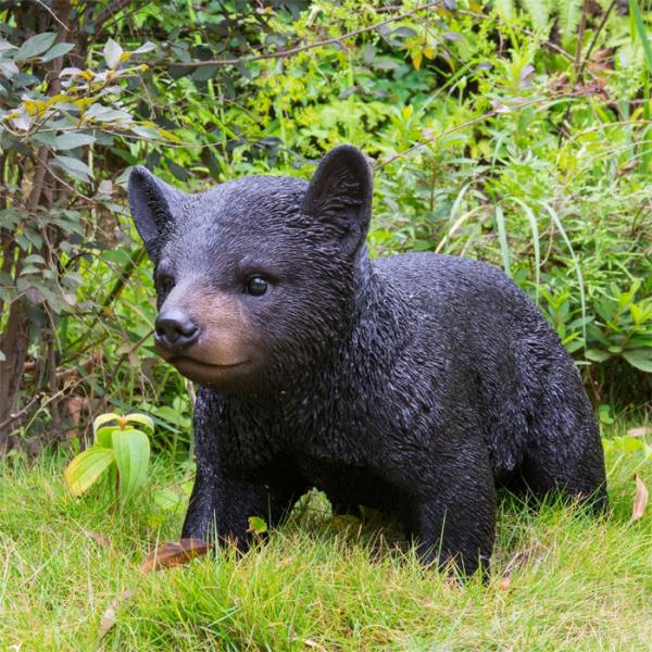 Garden Statues |  Black Bear Cub – Walking "Ultra-Realistic" Garden Garden Statues