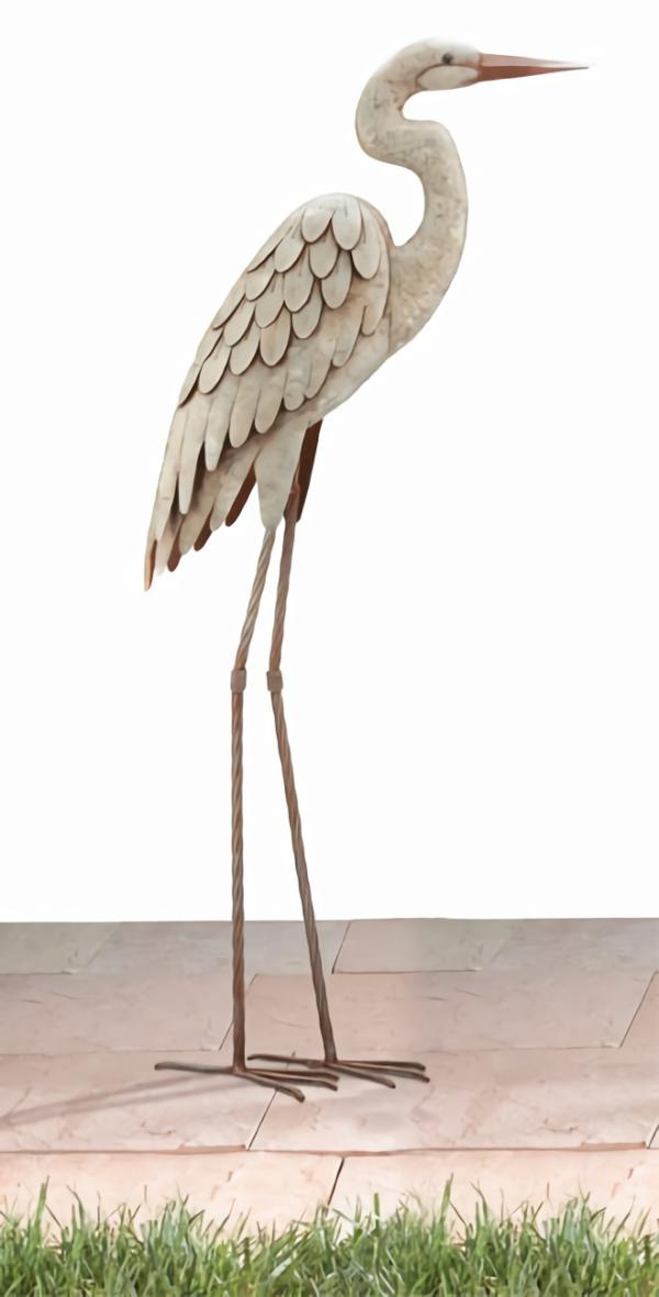 Metal Birds |  Egret Bird Garden Decor Garden Metal Birds