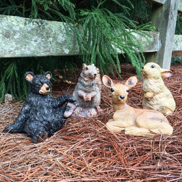 Garden Statues |  8" Wild Critter Statues (Set Of 4) Garden Garden Statues