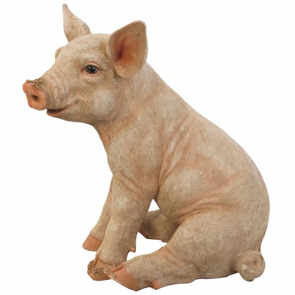 Garden Statues |  Large Sitting Pig "Ultra-Realistic" Garden Garden Statues