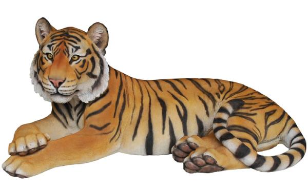 Garden Statues |  Large Tiger Laying Down Statue "Ultra-Realistic" Garden Garden Statues