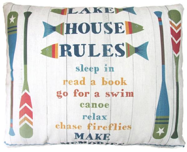 Outdoor Pillows |  Lake House Rules Outdoor Pillow Garden Outdoor Pillows