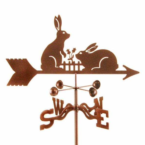 Weathervanes |  Rabbits With Fence Weathervane Garden Weathervanes